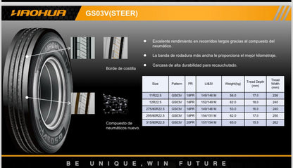Haohua 295/80R22.5 GS03V 154/151M DIREC/CARR